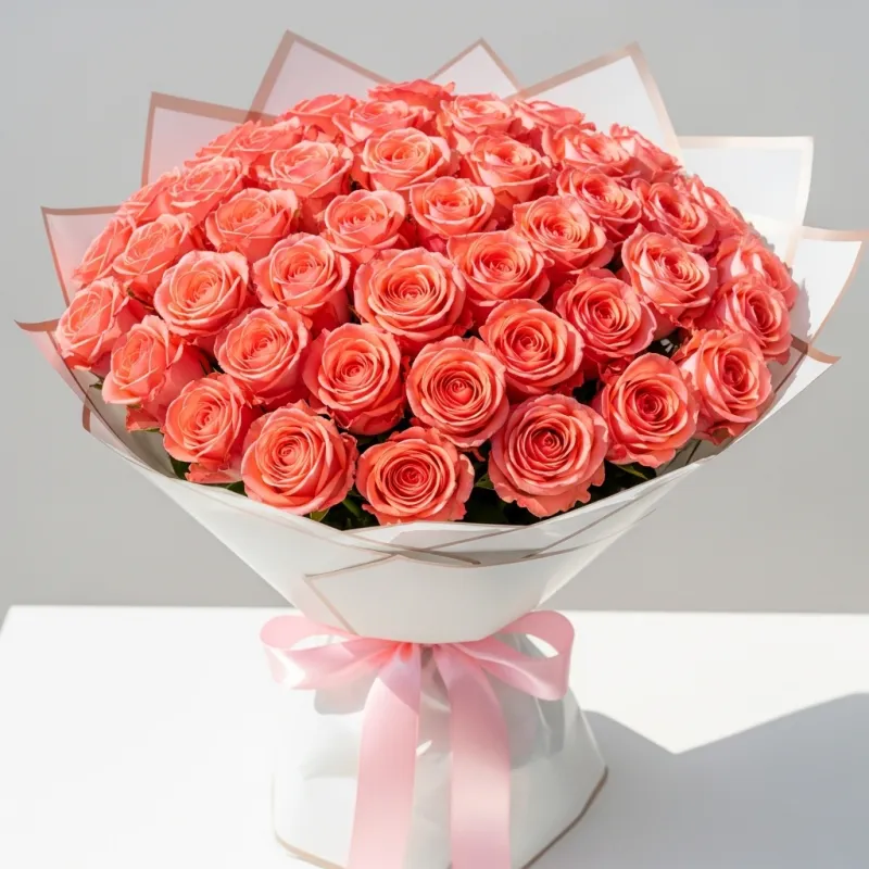 Coral Sunset - Premium Romance & Birthday flower arrangement | Gemma Flowers delivery