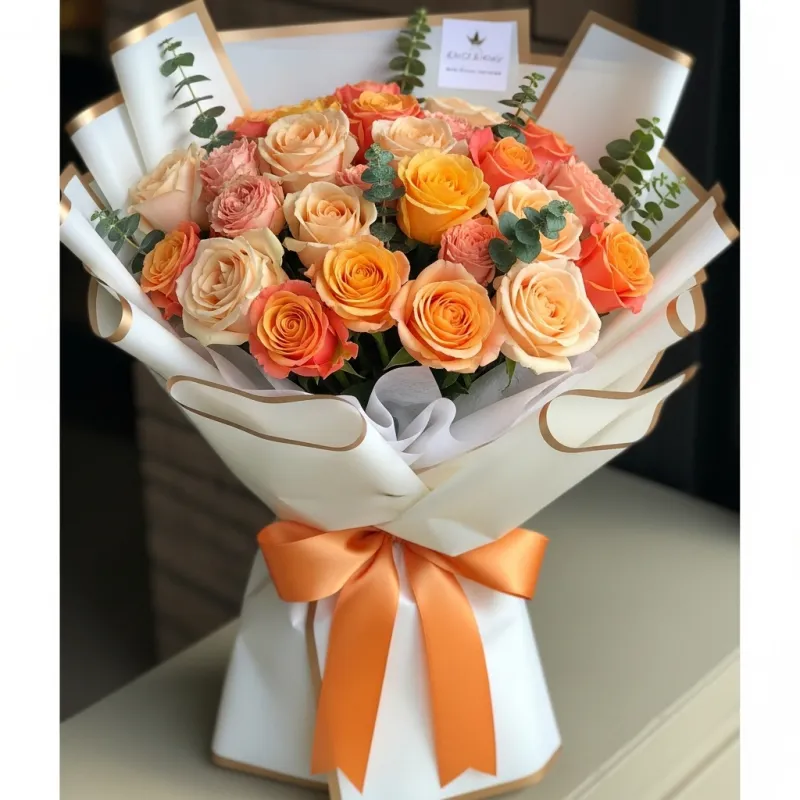 Peachy Keen - Premium Thank You & Birthday flower arrangement | Gemma Flowers delivery