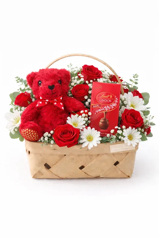Sweetheart Basket - Premium Valentine's Day & Romance & Anniversary flower arrangement | Gemma Flowers delivery